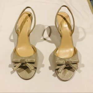 Kate Spade gold strappy heels